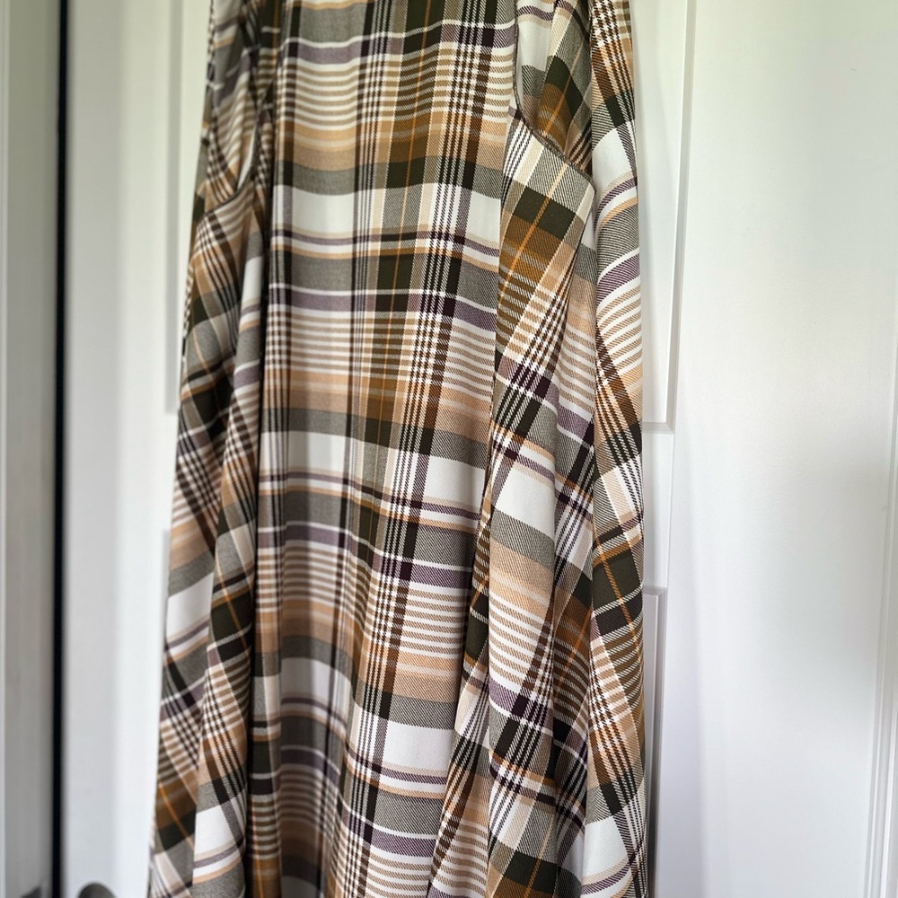 Cato Brown and Cream Asymmetrical Maxi Skirt